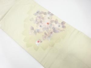 椿模様　刺繍　名古屋帯